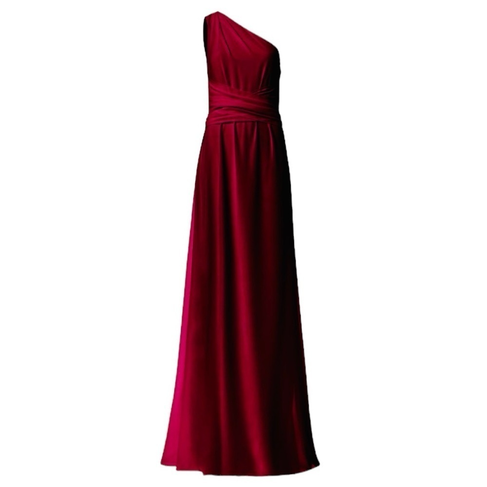NWT Amsale Red Crimson Maxi Tulle Overlay Formal Dress Crimson 6L Burgundy